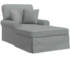 Sofa Faina su sijonu su pagalve 3 pcs Šviesiai pilka audinys