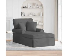 Sofa Faina su sijonu su pagalve 3 pcs Tamsiai pilka audinys