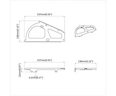 Flip stalčiaus vyrys 2 pcs Sidabro 235 x 155 x 30 mm Geležis