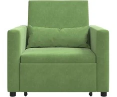 Ištraukiamas sofa-lova vienvietis Šviesiai žalia Aksomas