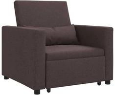 Fotelis Ištraukiamas sofa-lova vienvietis Tamsiai ruda 90 x 165 x 87 cm