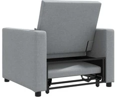 Fotelis Ištraukiamas sofa-lova vienvietis Šviesiai pilka audinys
