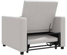 Ištraukiamas sofa-lova vienvietis su ratais Debesų pilka