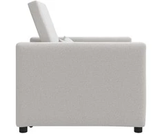 Fotelis Ištraukiamas sofa-lova vienvietis su ratais Debesų pilka