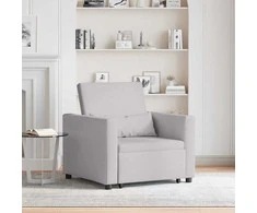 Fotelis Ištraukiamas sofa-lova vienvietis su ratais Debesų pilka