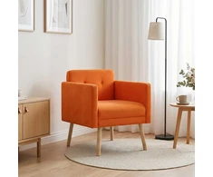 Fotelis Akcentinis krėslas Oranžinė Velvetinis audinys