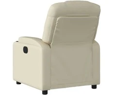 Fotelis Atlošiamas krėslas, kreminės spalvos, dirbtinė oda