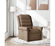 Fotelis Atlošiamas krėslas, rudos spalvos, audinys
