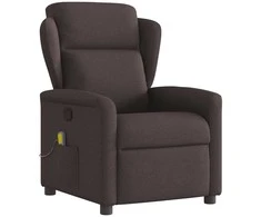 Fotelis Atlošiamas masažinis krėslas, tamsiai rudos spalvos, audinys
