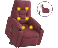 Fotelis Atsistojantis elektrinis masažinis krėslas, vyno, audinys