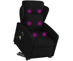 Fotelis Atsistojantis elektrinis masažinis krėslas, juodas, audinys
