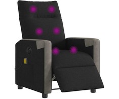 Fotelis Elektrinis atlošiamas masažinis krėslas, juodas, audinys