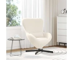 Fotelis Kiaušinio formos krėslas Kreminė 63 x 73 x 90 cm audinys