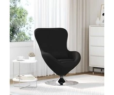 Fotelis Kiaušinio formos krėslas Juoda 63 x 73 x 90 cm audinys