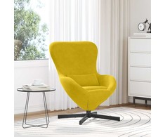 Fotelis Kiaušinio formos krėslas Geltona 63 x 73 x 90 cm Aksomas