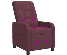 Fotelis Masažinis atlošiamasis krėslas Violetinė Audinys