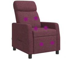 Fotelis Masažinis atlošiamasis krėslas Violetinė Audinys