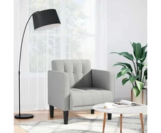 Fotelis Sofa-kėdė su porankiais, debesų pilka, 53 cm, audinys