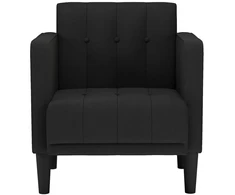 Fotelis Sofa-kėdė su porankiais, juoda, 53 cm, audinys