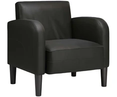 Fotelis Sofa-kėdė su porankiais, juoda, 54 cm, dirbtinė oda