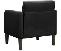 Fotelis Sofa-kėdė su porankiais, juoda, 54 cm, aksominė