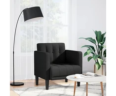 Fotelis Sofa-kėdė su porankiais, juoda, 53 cm, audinys