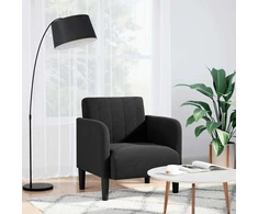 Fotelis Sofa-kėdė su porankiais, juoda, 54 cm, aksominė
