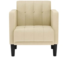 Fotelis Sofa-kėdė su porankiais, kreminės spalvos, 53 cm, audinys
