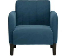 Fotelis Sofa-kėdė su porankiais, mėlyna, 54 cm, aksomas