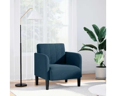 Fotelis Sofa-kėdė su porankiais, mėlyna, 54 cm, aksomas
