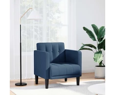 Fotelis Sofa-kėdė su porankiais, mėlyna, 53 cm, audinys