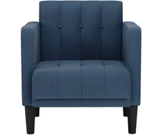 Fotelis Sofa-kėdė su porankiais, mėlyna, 53 cm, audinys