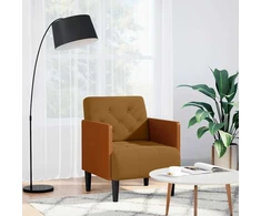 Fotelis Sofa-kėdė su porankiais, ruda, 55 cm, aksominė