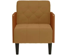 Fotelis Sofa-kėdė su porankiais, ruda, 55 cm, aksominė