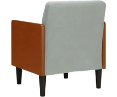 Fotelis Sofa-kėdė su porankiais, šviesiai pilka, 55 cm, aksomas