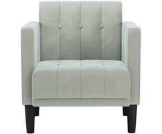 Fotelis Sofa-kėdė su porankiais, šviesiai pilka, 53 cm, aksomas