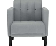Fotelis Sofa-kėdė su porankiais, šviesiai pilka, 53 cm, audinys