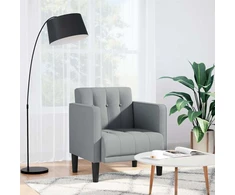 Fotelis Sofa-kėdė su porankiais, šviesiai pilka, 53 cm, audinys