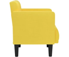 Fotelis Sofa-kėdė su porankiais, šviesiai geltona, 53 cm, audinys