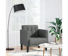 Fotelis Sofa-kėdė su porankiais, tamsiai pilka, 53 cm, audinys