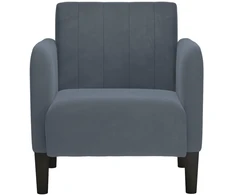 Fotelis Sofa-kėdė su porankiais, tamsiai pilka, 54 cm, aksomas