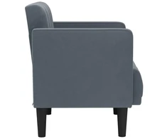 Fotelis Sofa-kėdė su porankiais, tamsiai pilka, 53 cm, aksomas