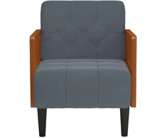 Fotelis Sofa-kėdė su porankiais, tamsiai pilka, 55 cm, aksomas