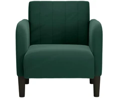 Fotelis Sofa-kėdė su porankiais, tamsiai žalia, 54 cm, aksomas