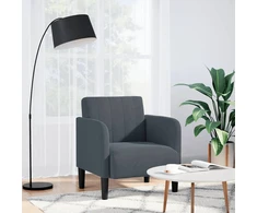 Fotelis Sofa-kėdė su porankiais, tamsiai pilka, 54 cm, aksomas