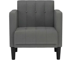 Fotelis Sofa-kėdė su porankiais, tamsiai pilka, 53 cm, audinys