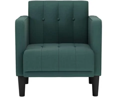 Fotelis Sofa-kėdė su porankiais, tamsiai žalia, 53 cm, audinys