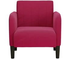 Fotelis Sofa-kėdė su porankiais, vyno raudonumo, 54 cm, aksominė