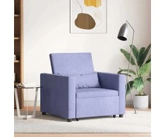 Fotelis Ištraukiamas sofa-lova vienvietis Džinsinė mėlyna audinys