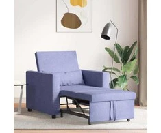 Fotelis Ištraukiamas sofa-lova vienvietis Džinsinė mėlyna audinys
